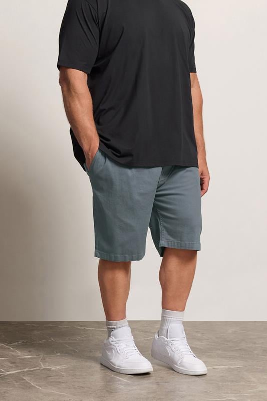 D555 Big & Tall Grey Stretch Shorts | BadRhino 1