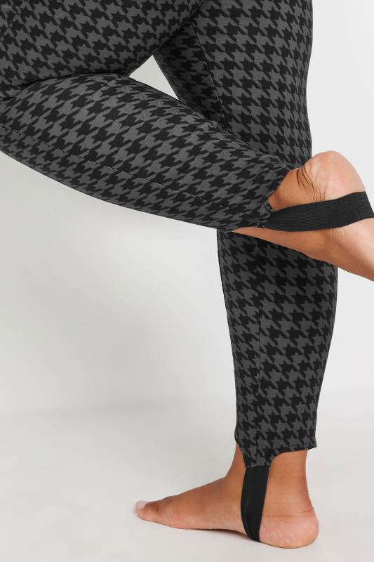 YOURS Plus Size Black Dogtooth Check Bengaline Stirrup Leggings | Yours Clothing 5