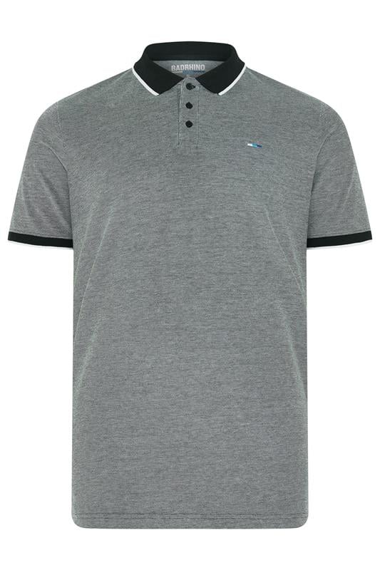 BadRhino Big & Tall Grey & Black Tipped Polo Shirt | BadRhino 5
