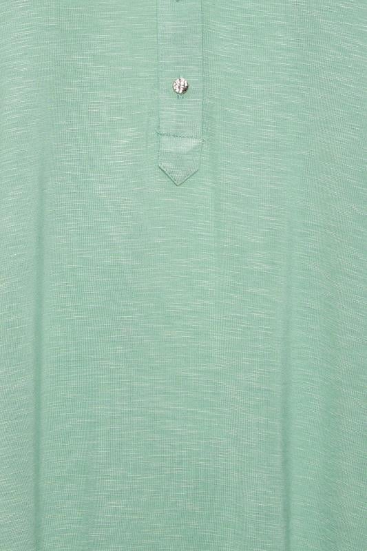 YOURS Plus Size Green Half Placket Blouse | Yours Clothing  5