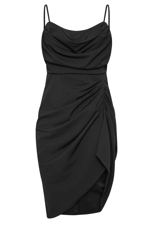 YOURS LONDON Plus Size Black Cowl Neck Gathered Dress | Yours Clothing 5