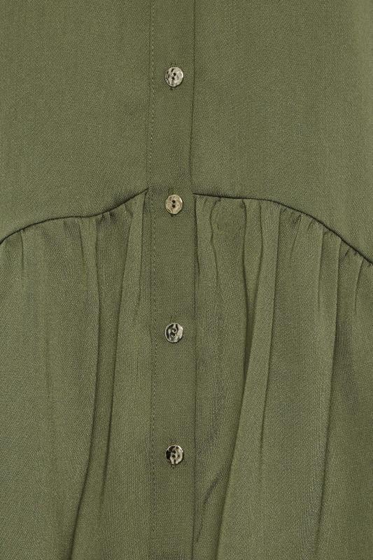 M&Co Khaki Green Frill Hem Shirt | M&Co 5