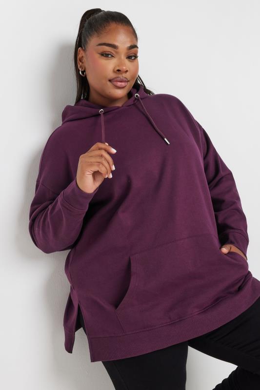 YOURS Plus Size Burgundy Red Hoodie | Yours Clothing 1