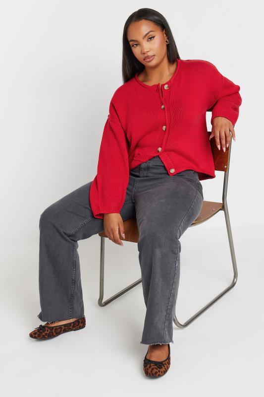 YOURS Plus Size Red Button Up Cardigan | Yours Clothing  3