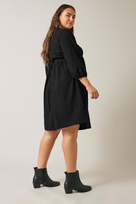 EVANS Plus Size Black Crepe Midi Dress | Evans 3