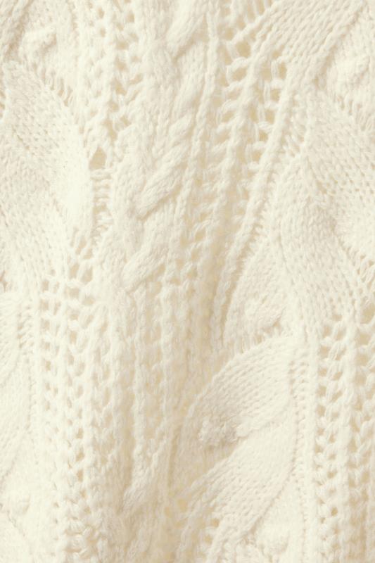 EVANS Plus Size White Roll Neck Stitch Detailing Knitted Jumper | Evans 9