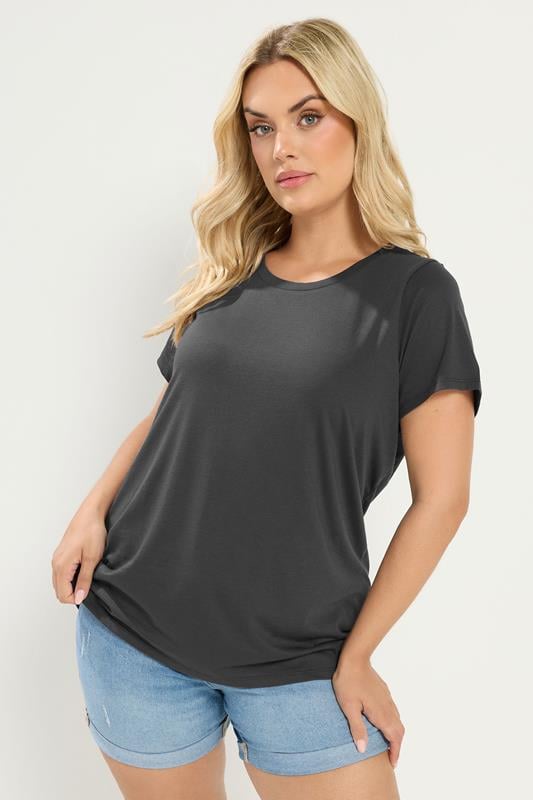  YOURS Curve Stone Grey Core T-Shirt