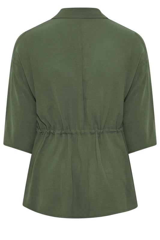 EVANS Plus Size Khaki Green Collared Shacket | Evans  7