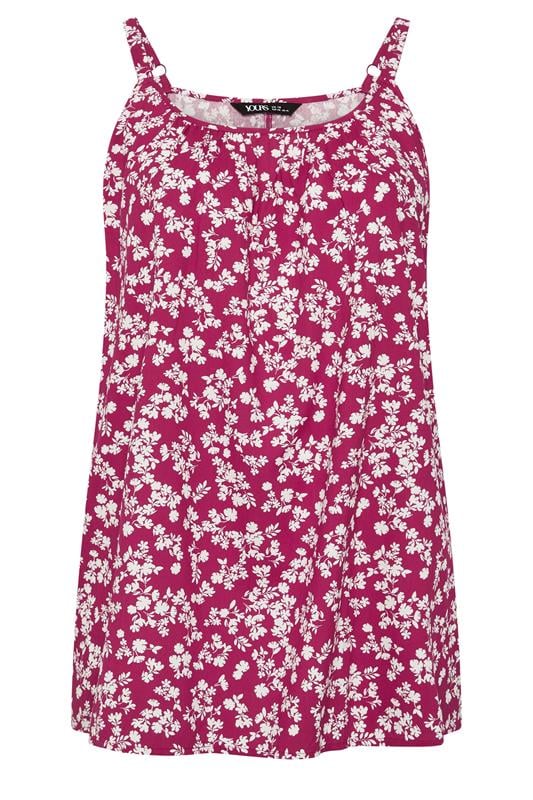 YOURS Plus Size Purple Ditsy Floral Vest Top | Yours Clothing 5