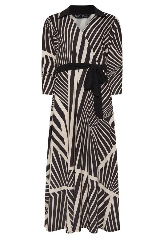 M&Co Black & White Abstract Print Midi Wrap Dress | M&Co 6