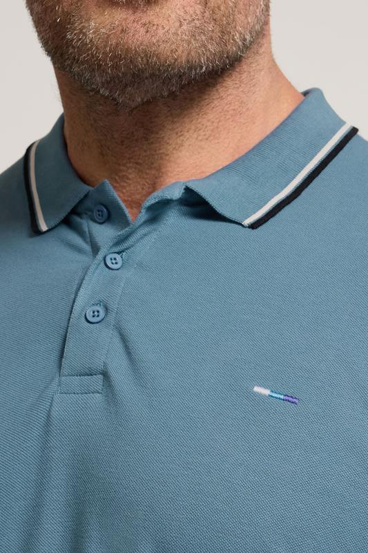 BadRhino Big & Tall Blue Tipped Polo Shirt | BadRhino 2