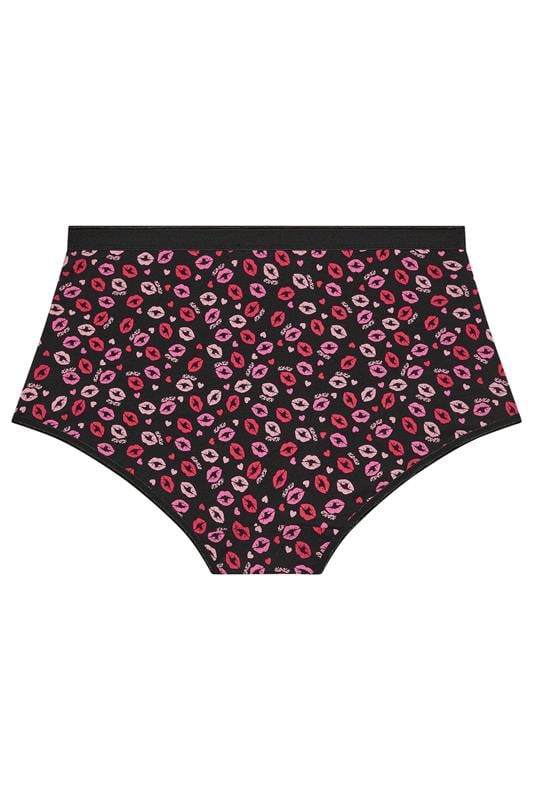 YOURSET 5 PACK Plus Size Red Kiss Print Full Briefs | Yours Clothing 7