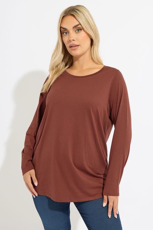  YOURS Curve Orange Long Sleeve Core T-Shirt