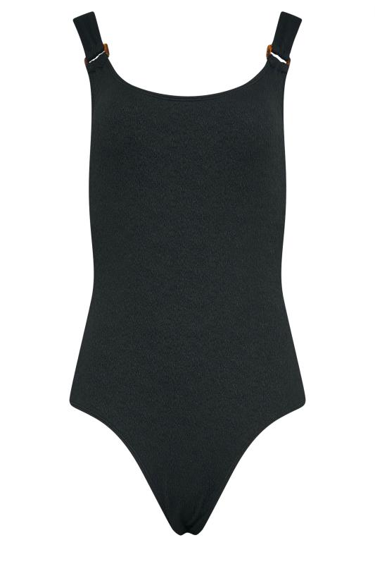 LTS Tall Black Textured Buckle Swimsuit | Long Tall Sally 5