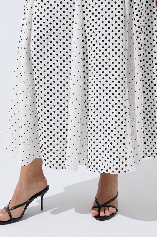 LIMITED COLLECTION Plus Size White Polka Dot Skirt | Yours Clothing 4