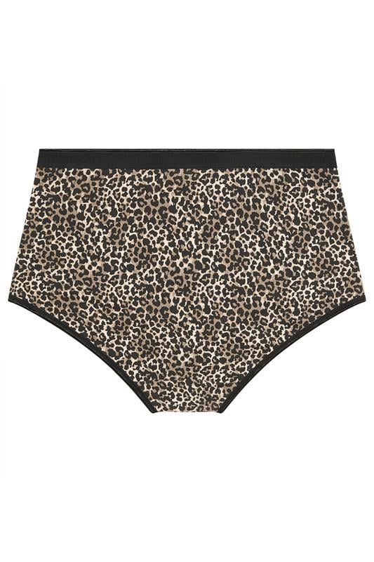 YOURSET 5 PACK Plus Size Black Animal Heart High Waisted Full Briefs | Yours Clothing 10