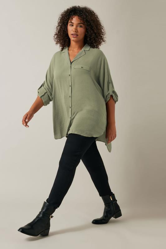 Reverse Collar Khaki Shirt 2