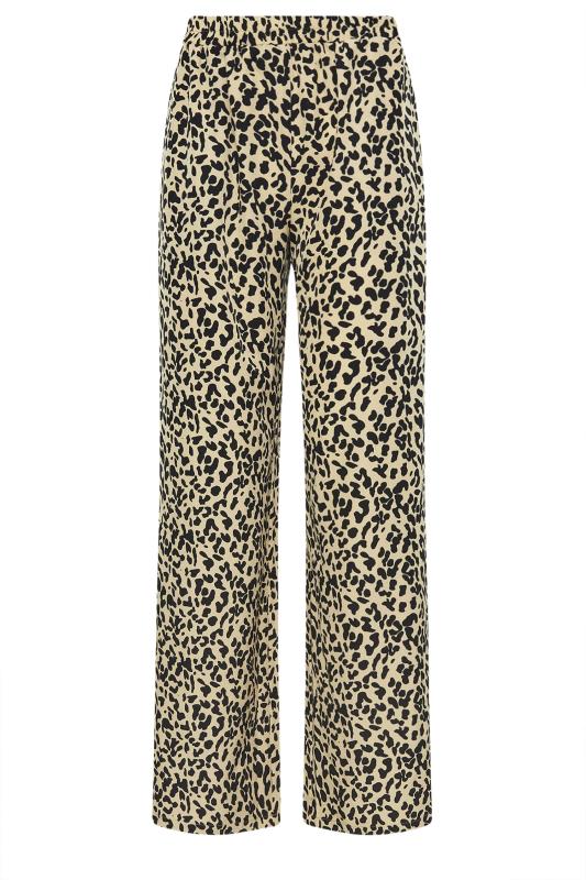 LTS Tall Women's Natural Brown Leopard Print Wide Leg Trousers | Long Tall Sally 7