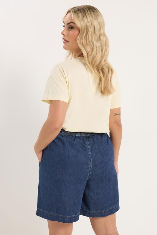 YOURS Plus Size Indigo Blue Denim Shorts | Yours Clothing 2