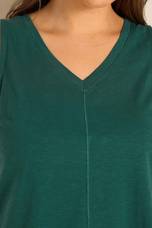EVANS Plus Size Teal Green Premium Cotton Vest Top | Evans 4