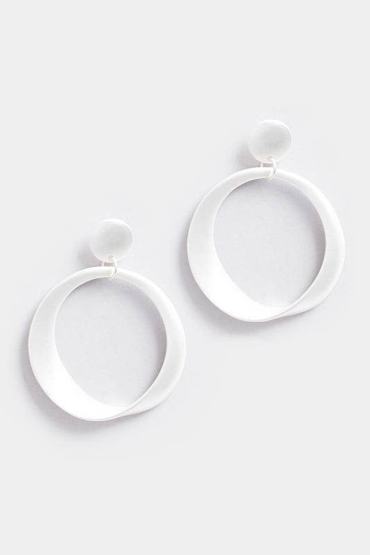 Silver Tone Matte Circle Drop Earrings | Yours Clothing 2