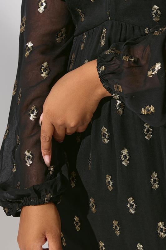 YOURS LONDON Plus Size Black Sequin Detail Smock Midi Dress | Yours Clothing 4