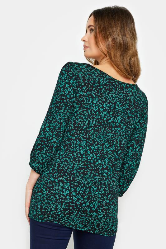 M&Co Petite Green Ditsy Floral Print Top | M&Co 2