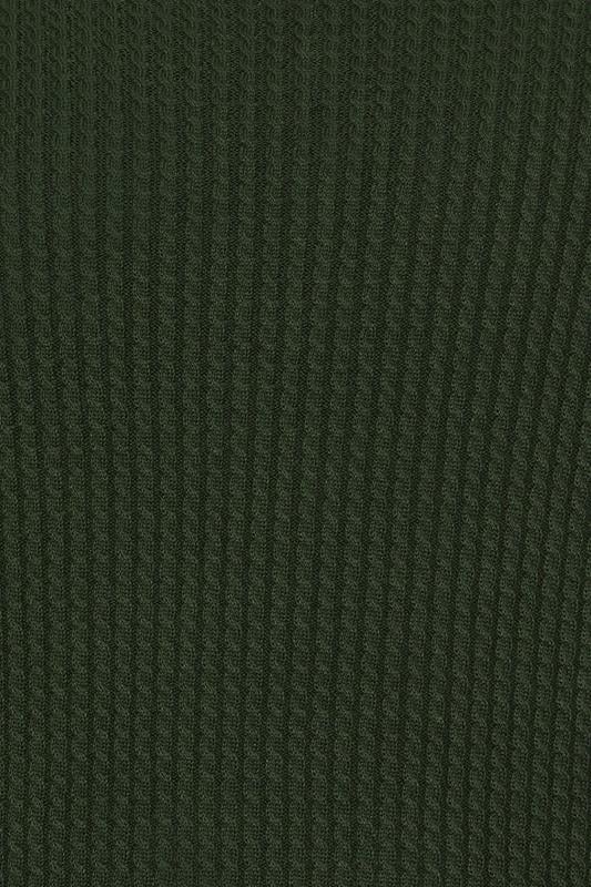 BadRhino Big & Tall Dark Green Cable Knit Mock Shirt Jumper | BadRhino 8