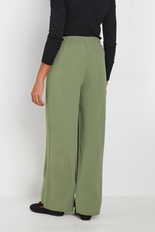 M&Co Khaki Green Crepe Wide Leg Trousers | M&Co 4