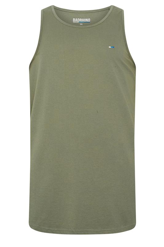 BadRhino Big & Tall 3 Pack Blue/Green/Brown Extra Long Plain Vest Top | BadRhino 8