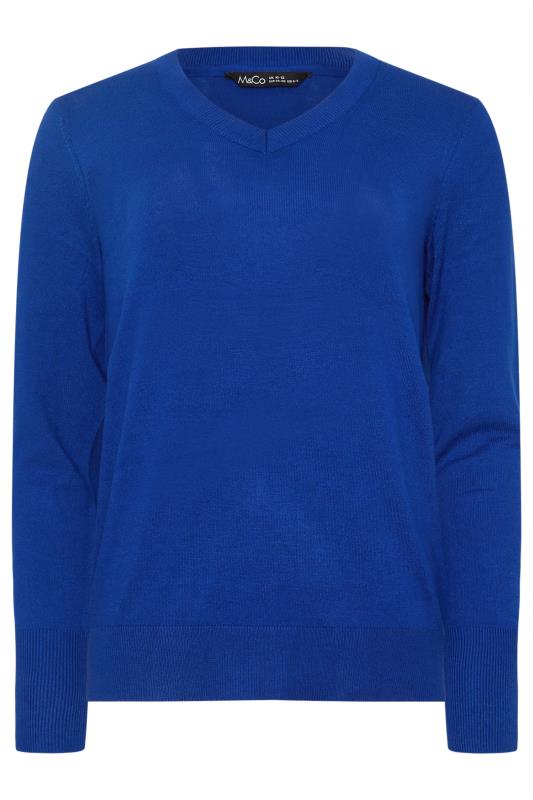 M&Co Cobalt Blue V-Neck Long Sleeve Jumper | M&Co 6