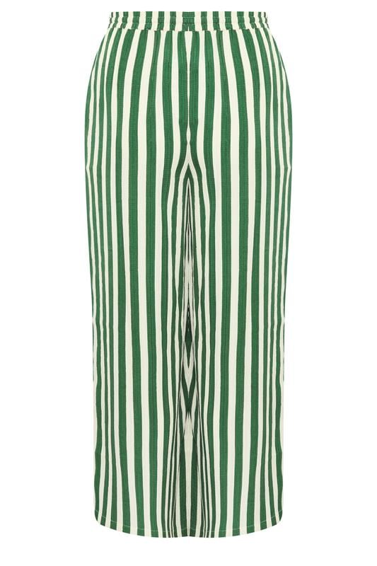 LIMITED COLLECTION Plus Size Green & White Stripe Trousers | Yours Clothing  6