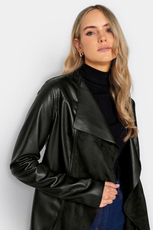 Tall Women's LTS Black Faux Leather Waterfall Jacket | Long Tall Sally  4