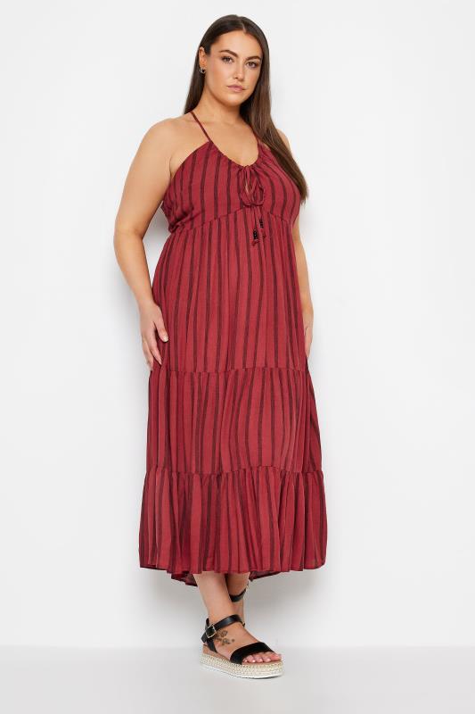 Evans Rust Orange Stripe Smock Maxi Dress 2