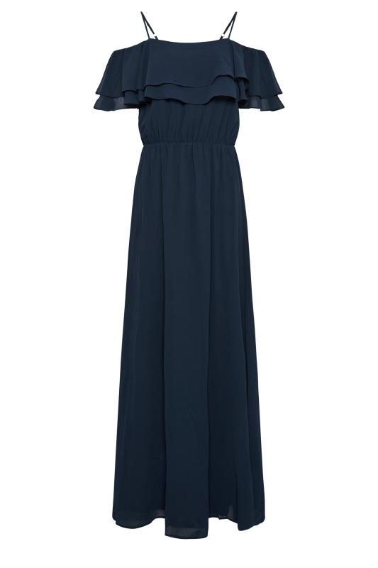 LTS Tall Women's Navy Blue Ruffle Maxi Dress | Long Tall Sally  7