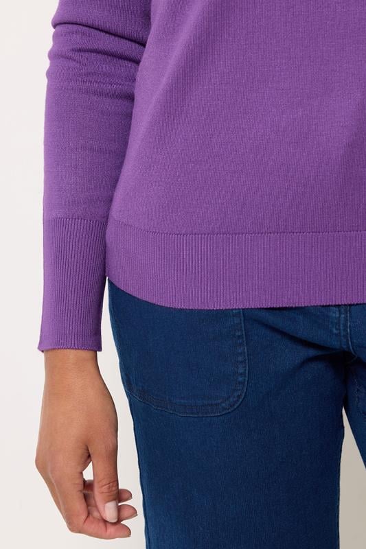 M&Co Purple V-Neck Long Sleeve Jumper | M&Co 4