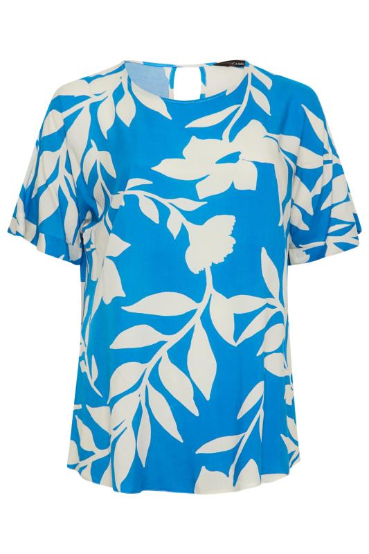 YOURS Curve Plus Size Blue Floral Top | Yours Clothing  6