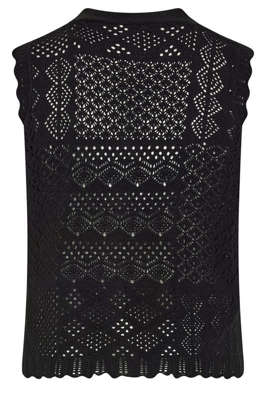 LIMITED COLLECTION Plus Size Black Floral Embroidered Knitted Waistcoat | Yours Clothing 6