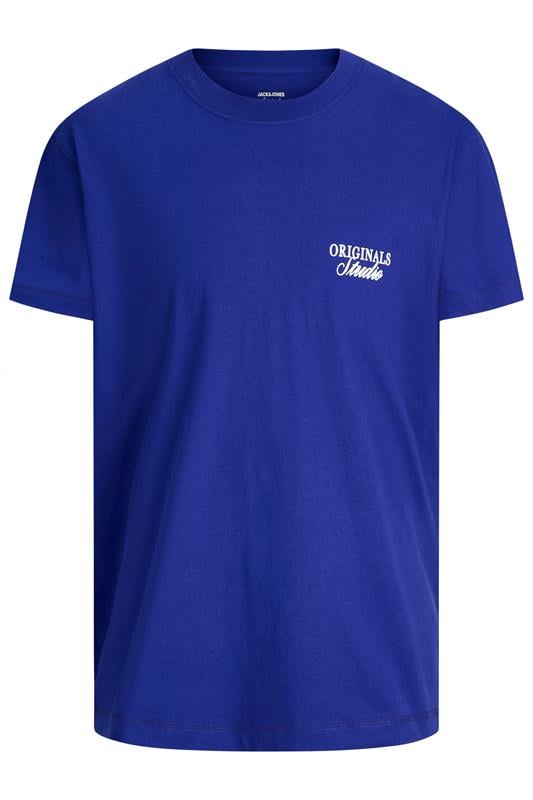 JACK & JONES Big & Tall Blue Crew Neck Back Graphic Tee | BadRhino 4