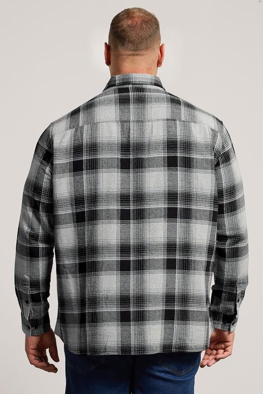 BadRhino Big & Tall Black Check Long Sleeve Shirt | BadRhino 2