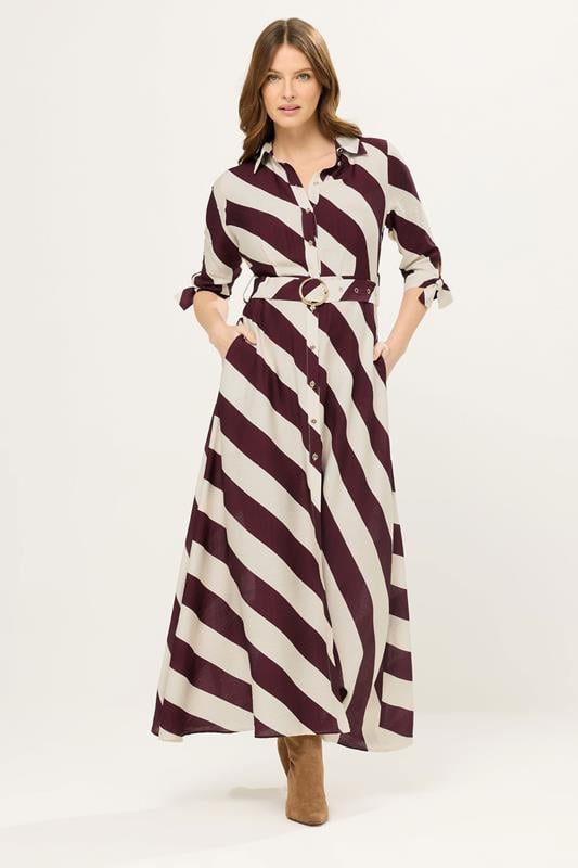STAR Burgundy Red Stripe Shirt Dress | StarByJM 2