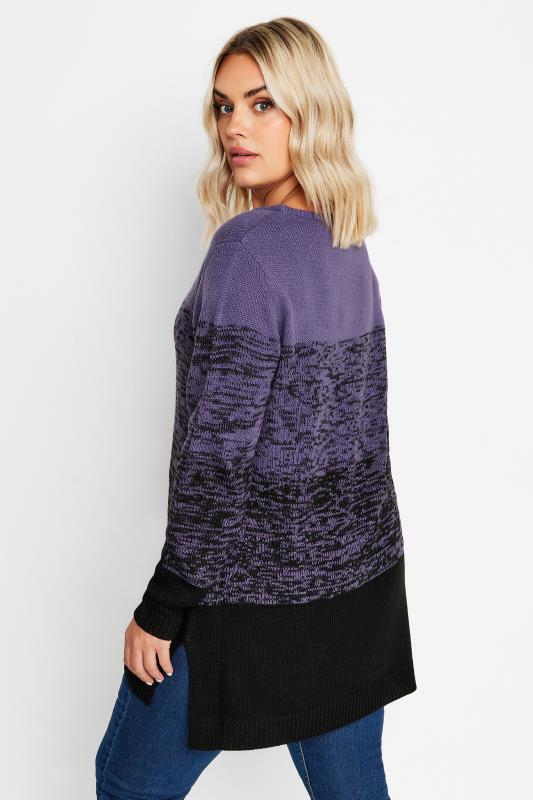 YOURS Curve Purple Colourblock Jumper | Yours Clothing 4