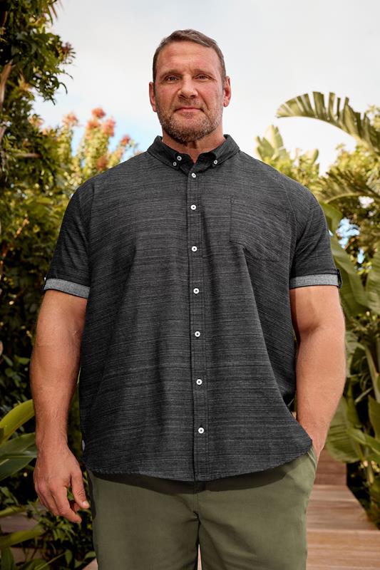 BadRhino Big & Tall Black Short Sleeve Slub Shirt