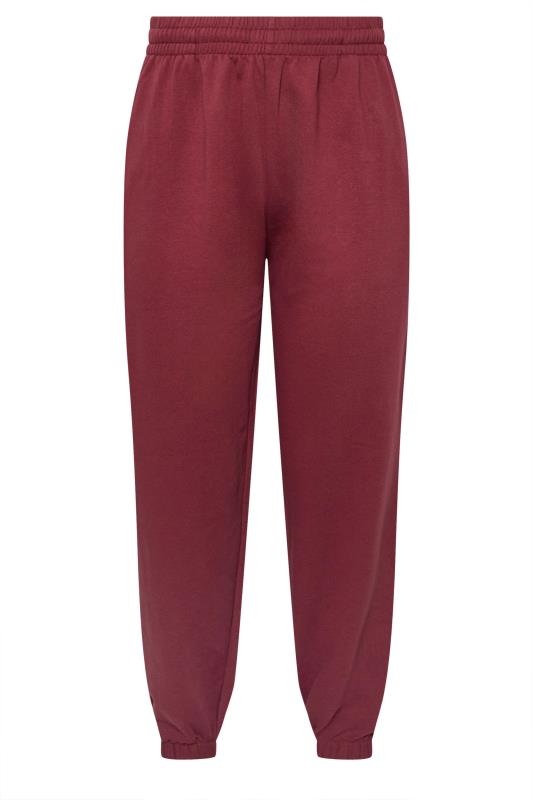 YOURS Plus Size Washed Red Cuffed Joggers | Yours Clothing 5