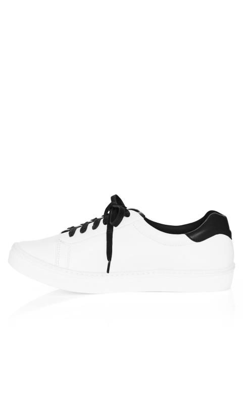 City Chic White & Black WIDE FIT Trainers 10