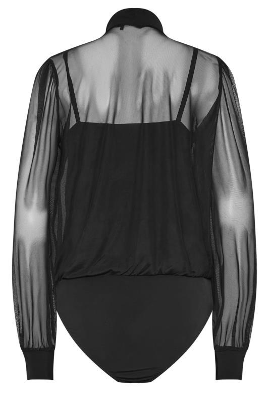 LTS Tall Black Mesh Cami Halterneck Bodysuit | Long Tall Sally  8