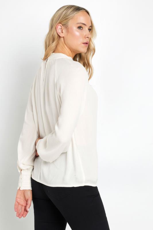 LTS Tall Ivory White High Neck Crinkle Top | Long Tall Sally 3