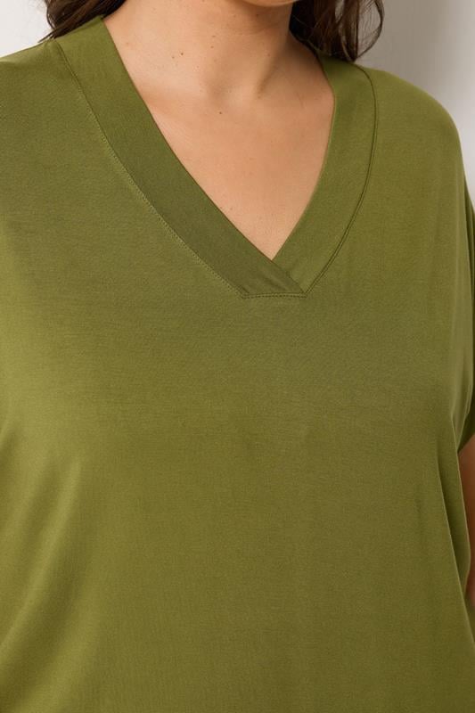 YOURS Plus Size Green Grown On Sleeve T-shirt | Yours Clothing 4