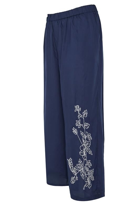  Yours Niimee Navy Blue Wide Leg Trousers
