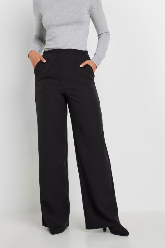 LTS Tall Womens Black Wide Leg High Waisted Trousers | Long Tall Sally  2